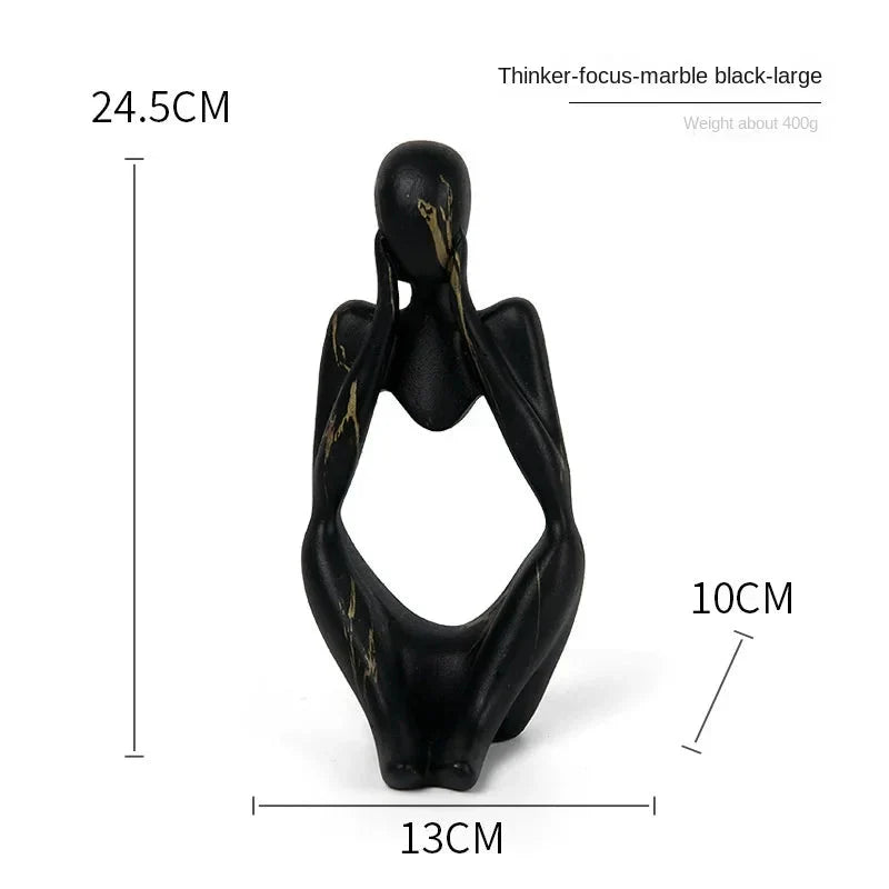 Glevato | Abstract Thinker Sculpture | Handmade Resin Table Decoration