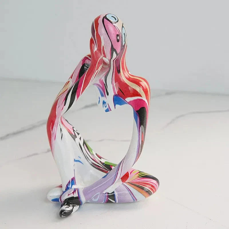 Glevato | Abstract Thinker Sculpture | Handmade Resin Table Decoration