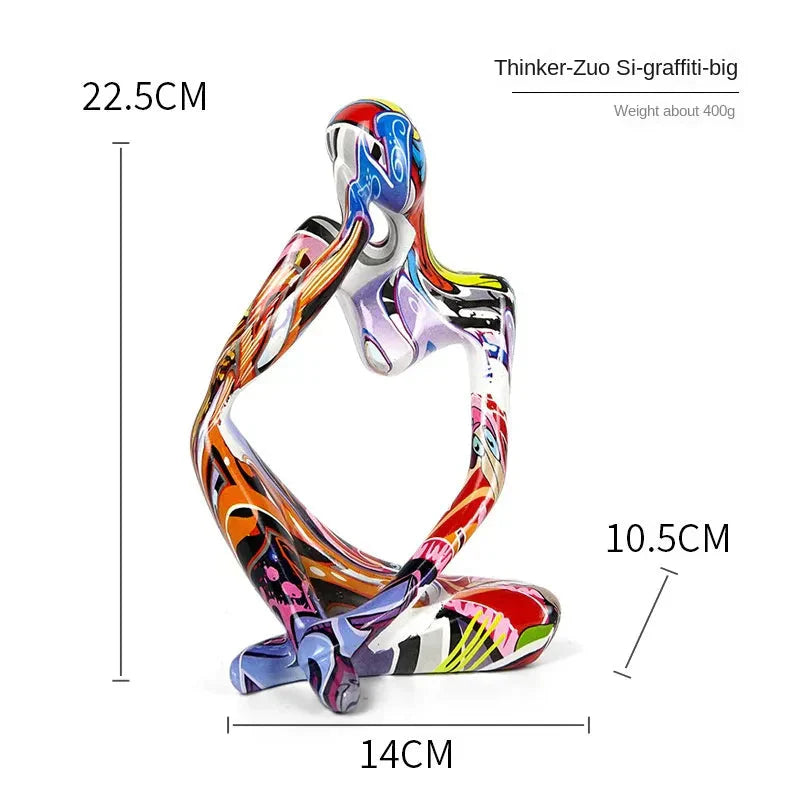 Glevato | Abstract Thinker Sculpture | Handmade Resin Table Decoration