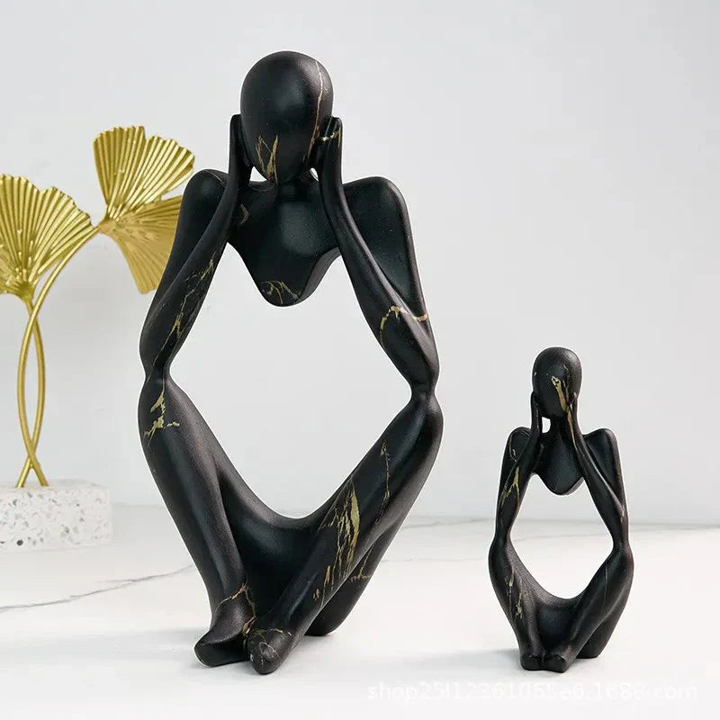 Glevato | Abstract Thinker Sculpture | Handmade Resin Table Decoration