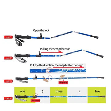 Glevato | Adjustable Trekking Poles - Collapsible Telescopic Rod