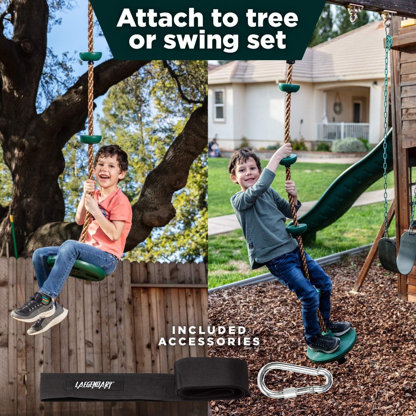 Glevato | Adventurous Tree Swing Set - with Climbing Rope and Platforms for Children