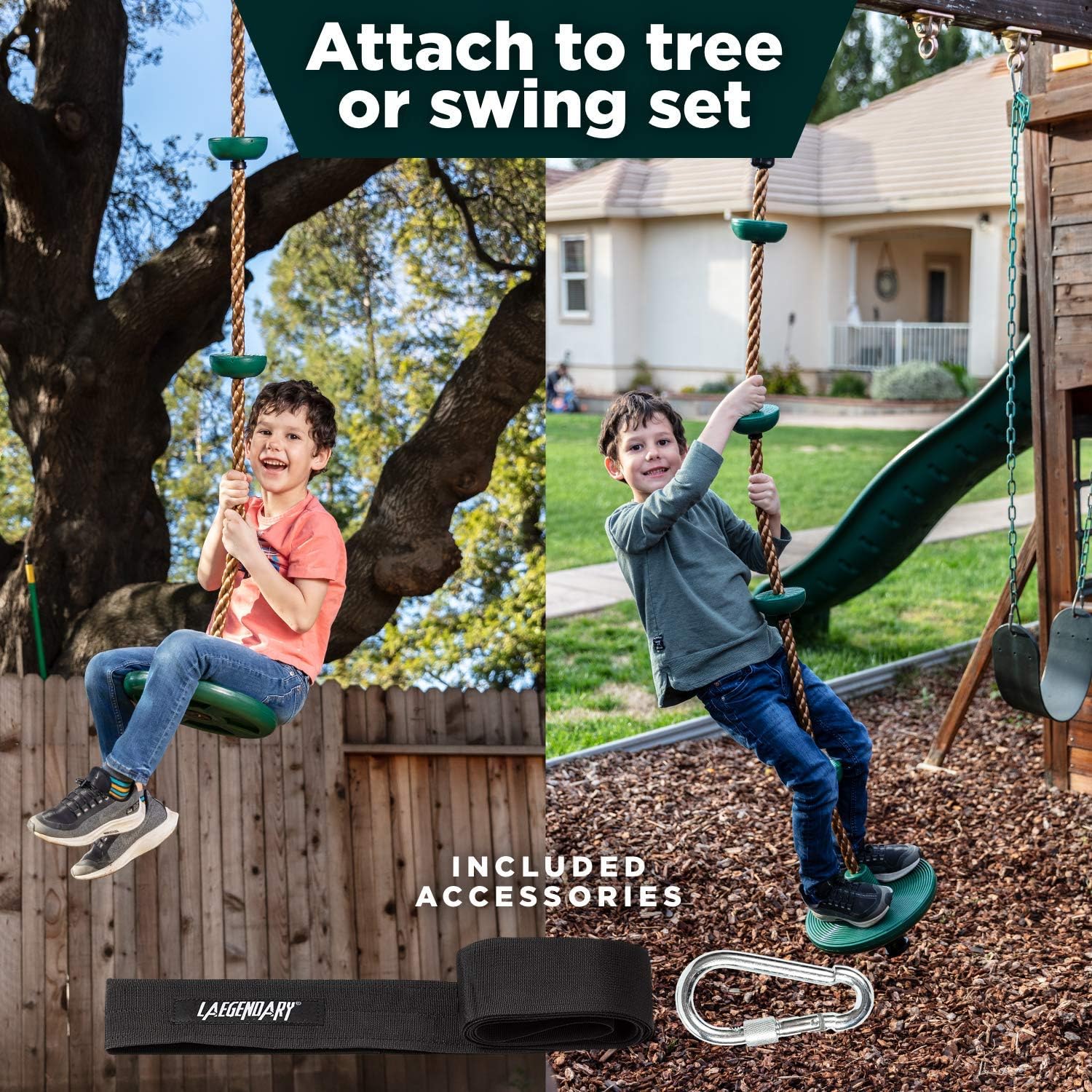 Glevato | Adventurous Tree Swing Set - with Climbing Rope and Platforms for Children