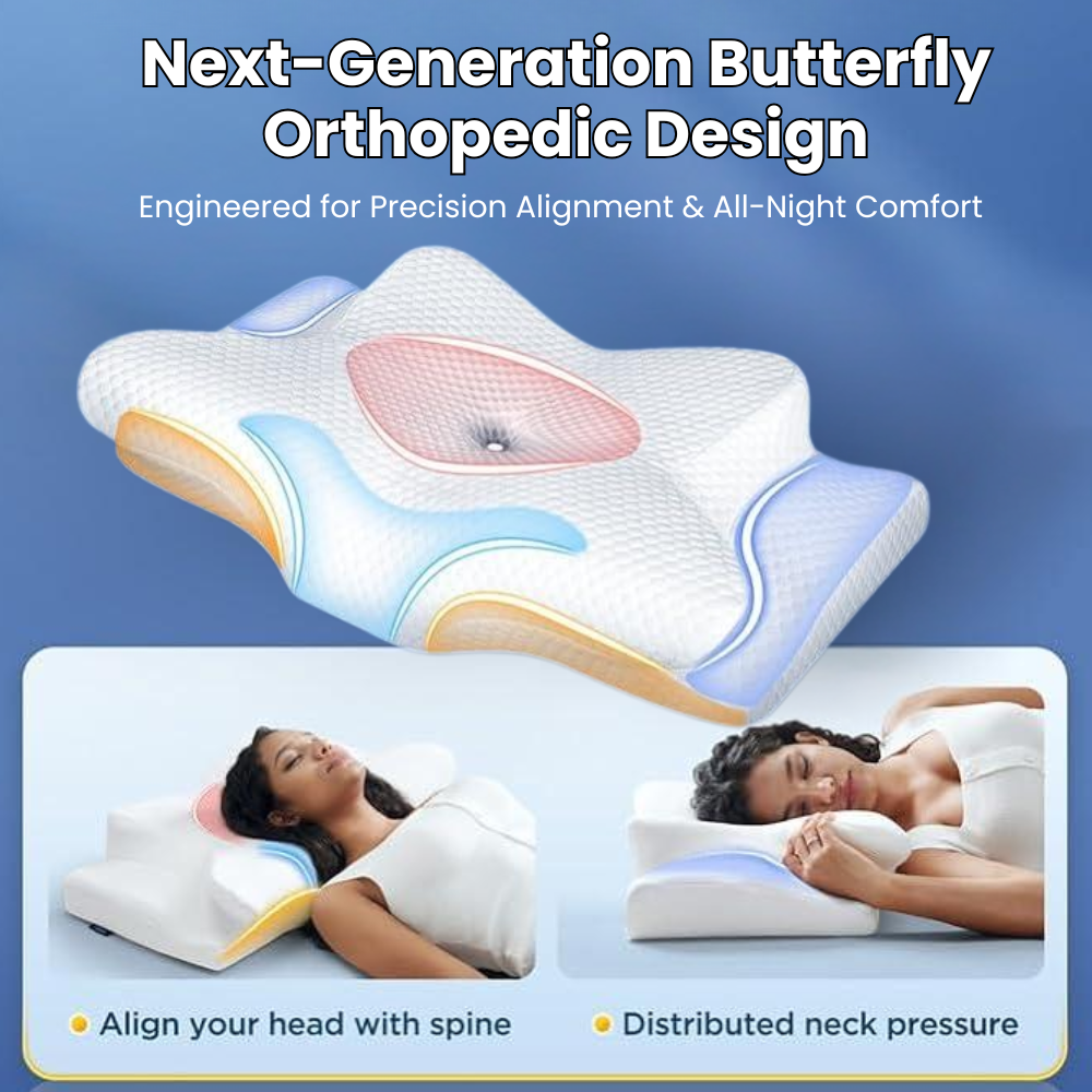 Glevato | Anti-Snore Pillow | Ergonomic Neck and Head Support | White