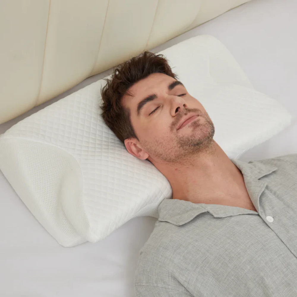 Glevato | Anti-Snore Pillow | Ergonomic Neck and Head Support | White