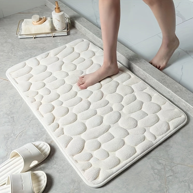 Glevato | Bath Mat | Ultra Absorbent Non-Slip Pebble Design