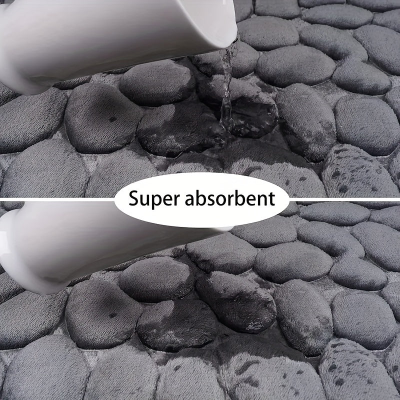 Glevato | Bath Mat | Ultra Absorbent Non-Slip Pebble Design