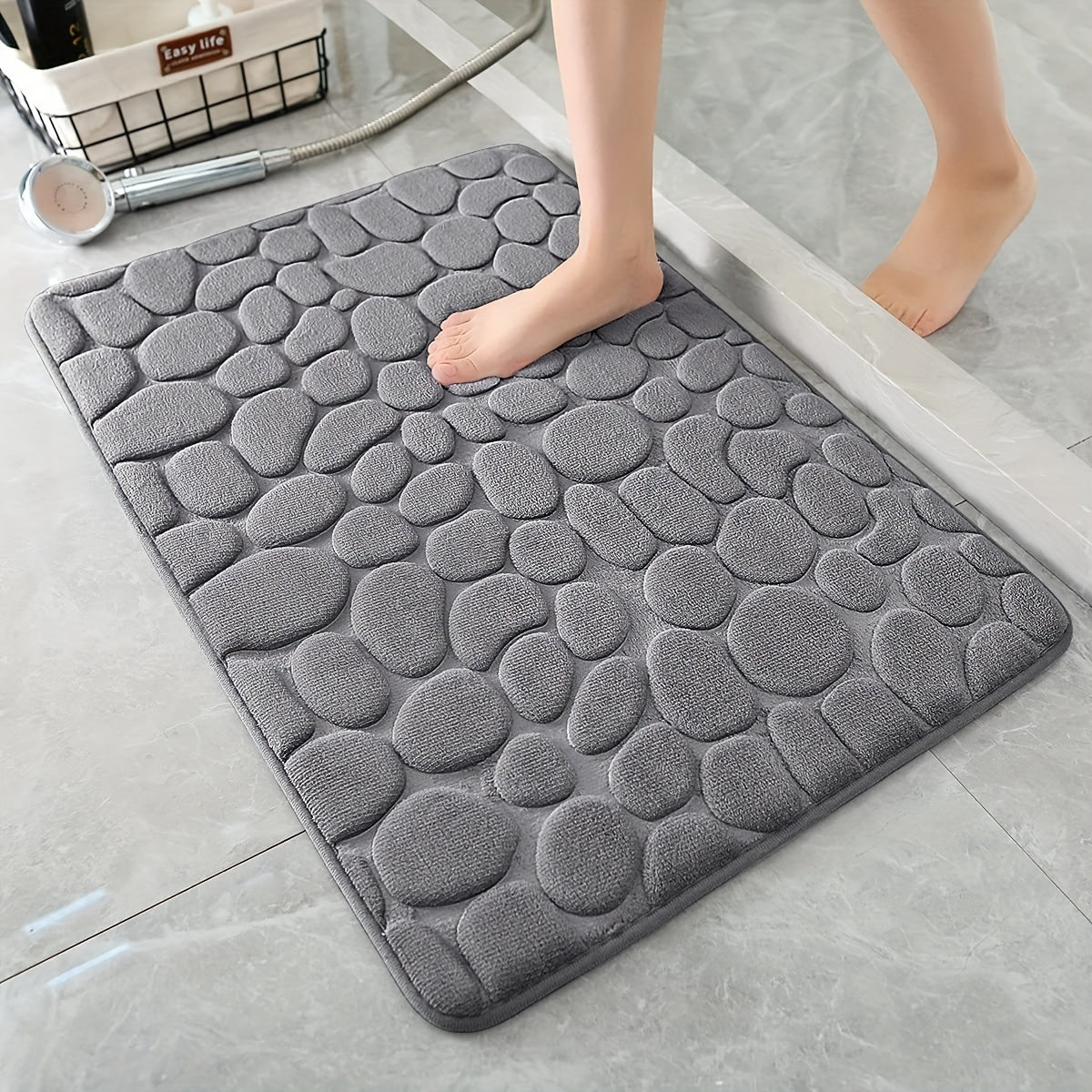 Glevato | Bath Mat | Ultra Absorbent Non-Slip Pebble Design