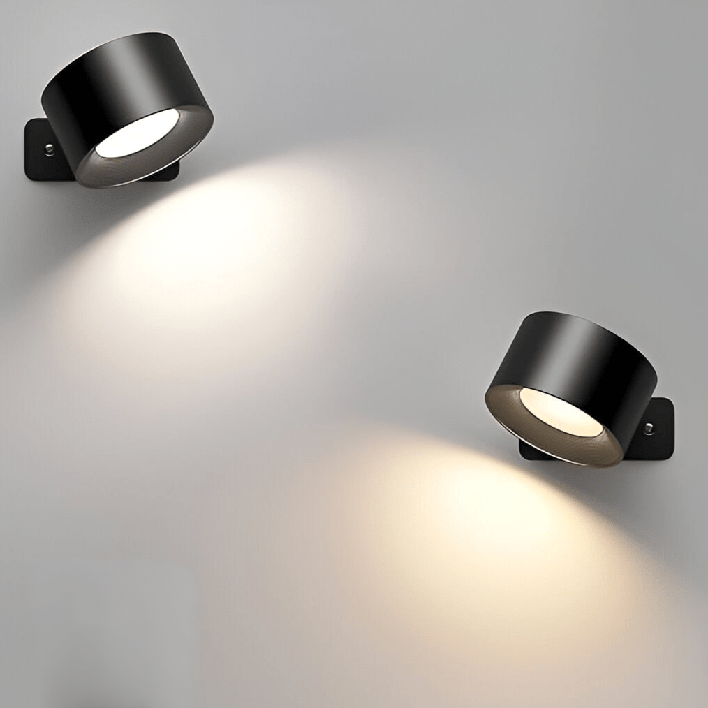 Glevato | Battery-Powered Wall Lamp | Rechargeable, 360° Adjustable and Wireless for Bedrooms, Hallways, and Reading Corners