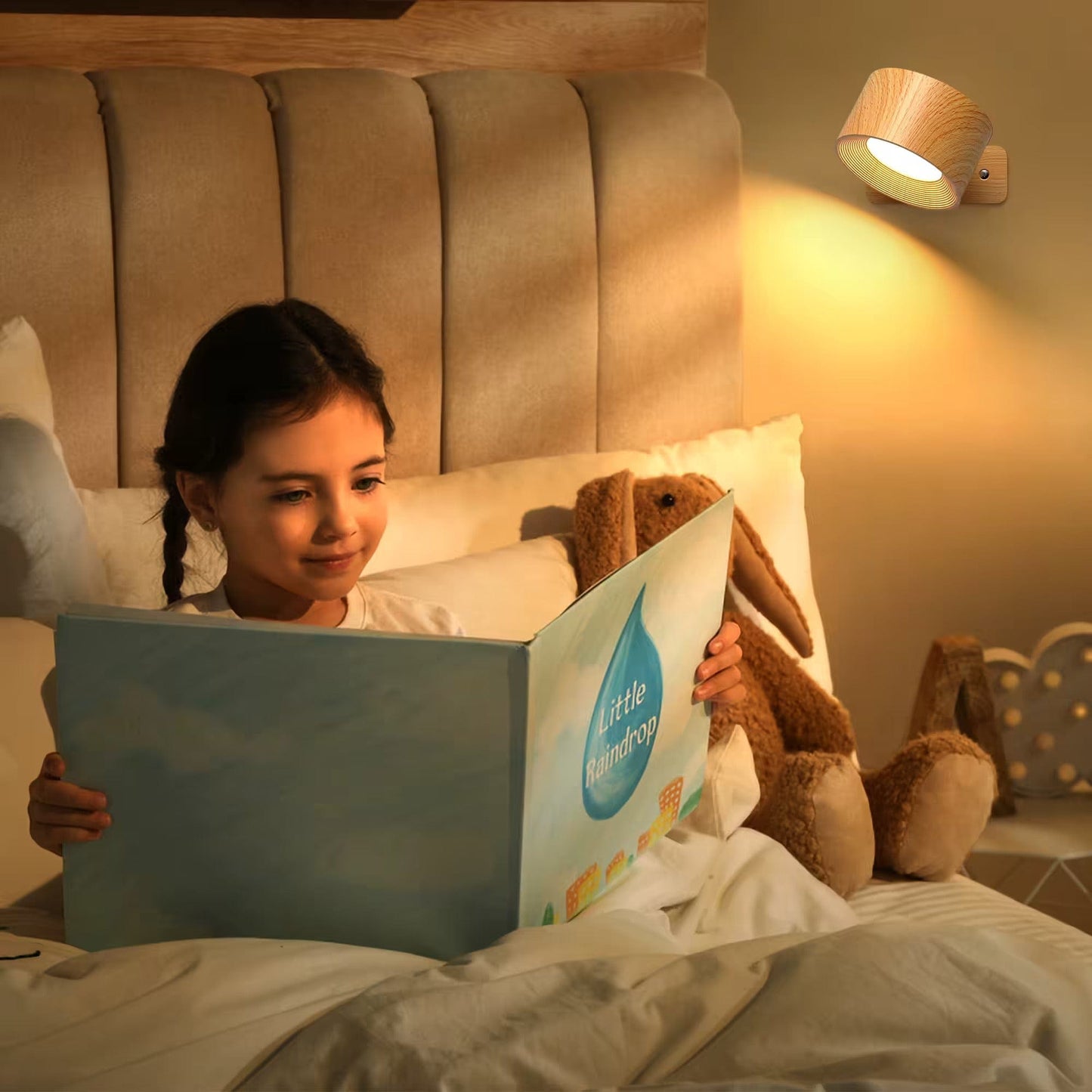Glevato | Battery-Powered Wall Lamp | Rechargeable, 360° Adjustable and Wireless for Bedrooms, Hallways, and Reading Corners