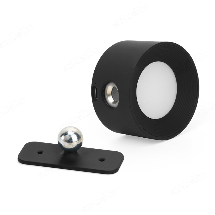 Glevato | Battery-Powered Wall Lamp | Rechargeable, 360° Adjustable and Wireless for Bedrooms, Hallways, and Reading Corners