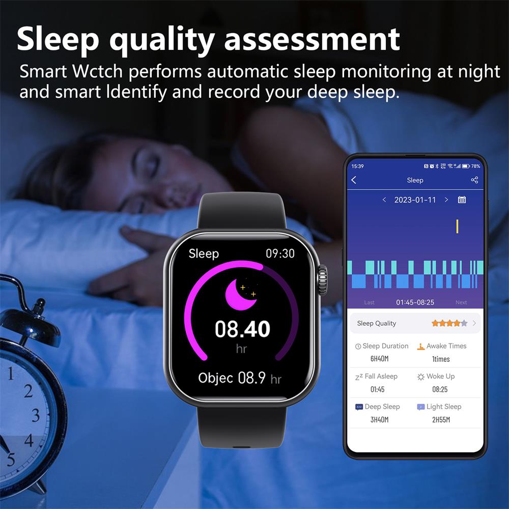 Glevato | Blood Glucose Blood Pressure Blood Oxygen Sleep Monitor Waterproof Smartwatch