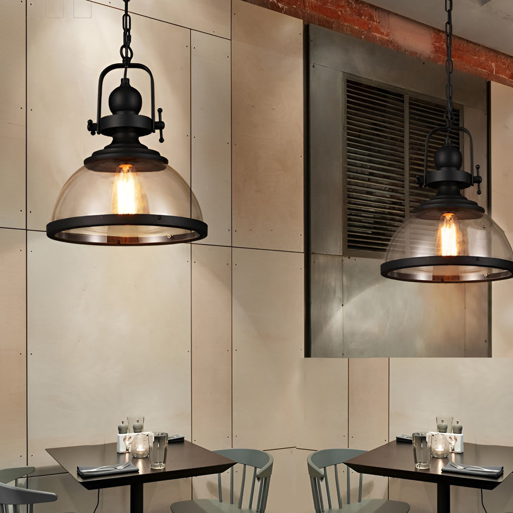 Glevato | Bowl-Shaped Glass Pendant Light | Industrial Retro Design