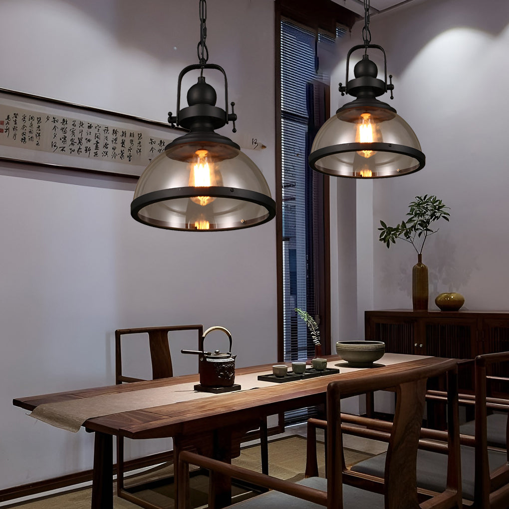 Glevato | Bowl-Shaped Glass Pendant Light | Industrial Retro Design