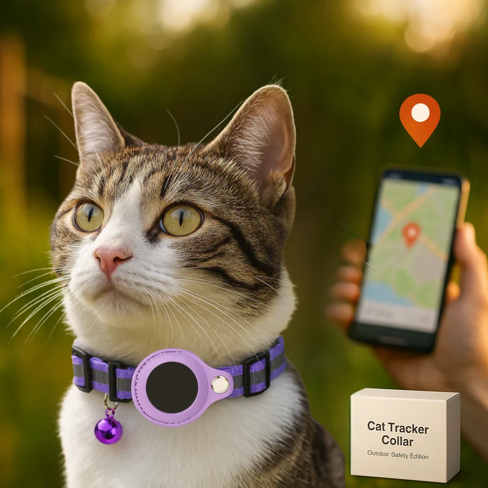 Glevato | Cat GPS Tracking Collar | Quick Release Lock, Reflective Design & Durable for Outdoor Safety Adventures