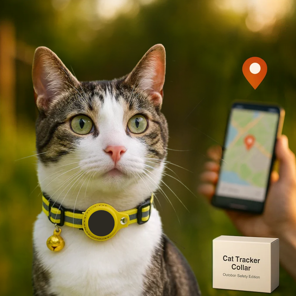 Glevato | Cat GPS Tracking Collar | Quick Release Lock, Reflective Design & Durable for Outdoor Safety Adventures