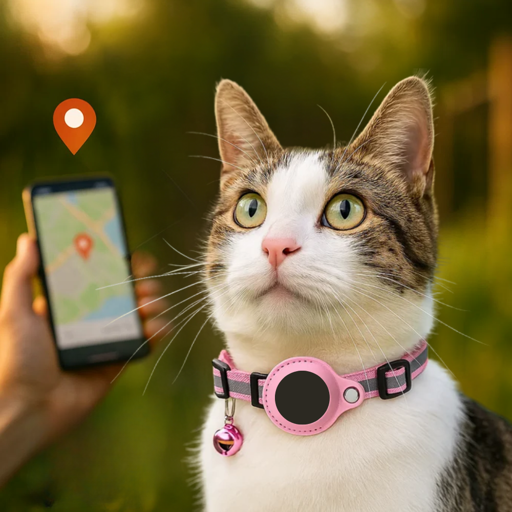 Glevato | Cat GPS Tracking Collar | Quick Release Lock, Reflective Design & Durable for Outdoor Safety Adventures