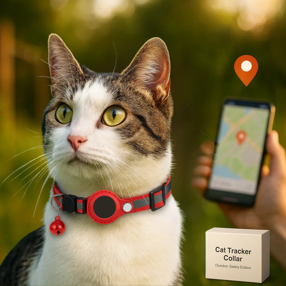 Glevato | Cat GPS Tracking Collar | Quick Release Lock, Reflective Design & Durable for Outdoor Safety Adventures