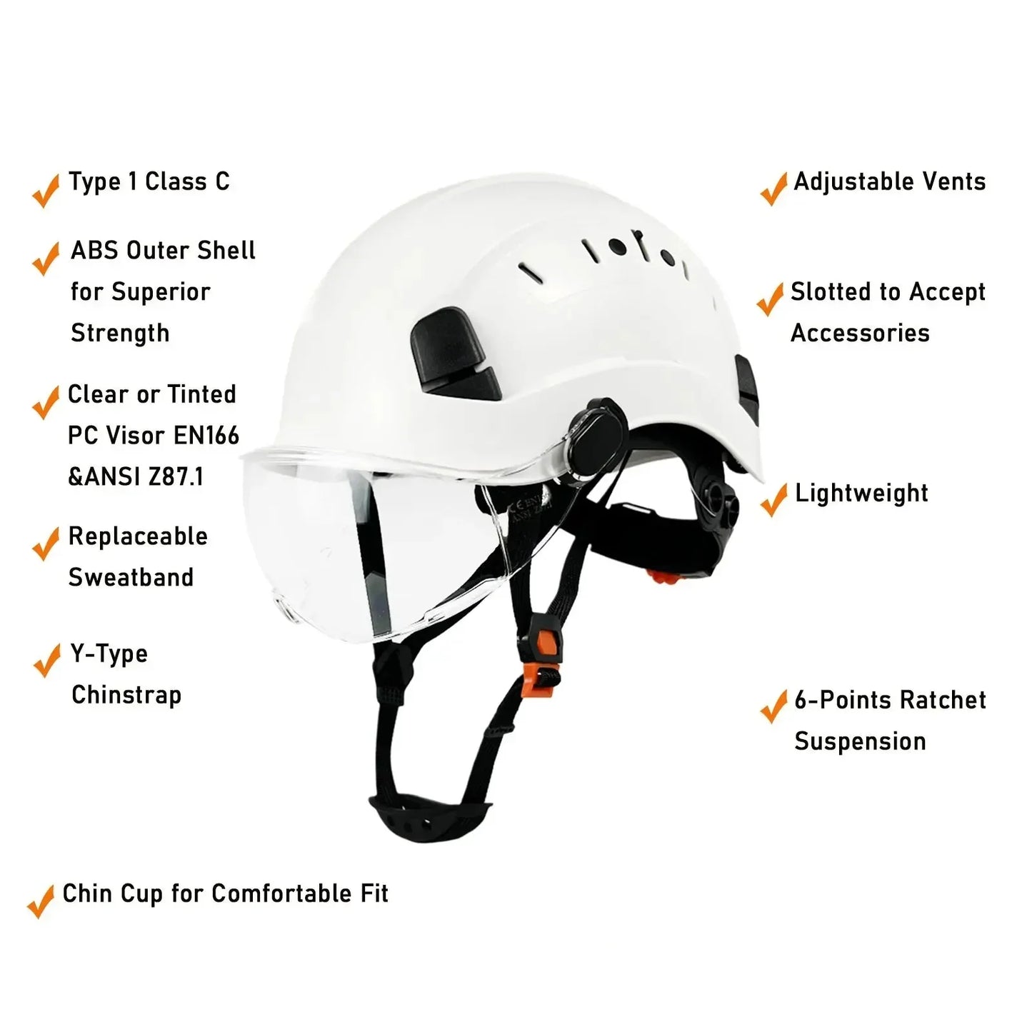 Glevato | CE ABS Safety Helmet with Goggles & Visor – SafeGuard