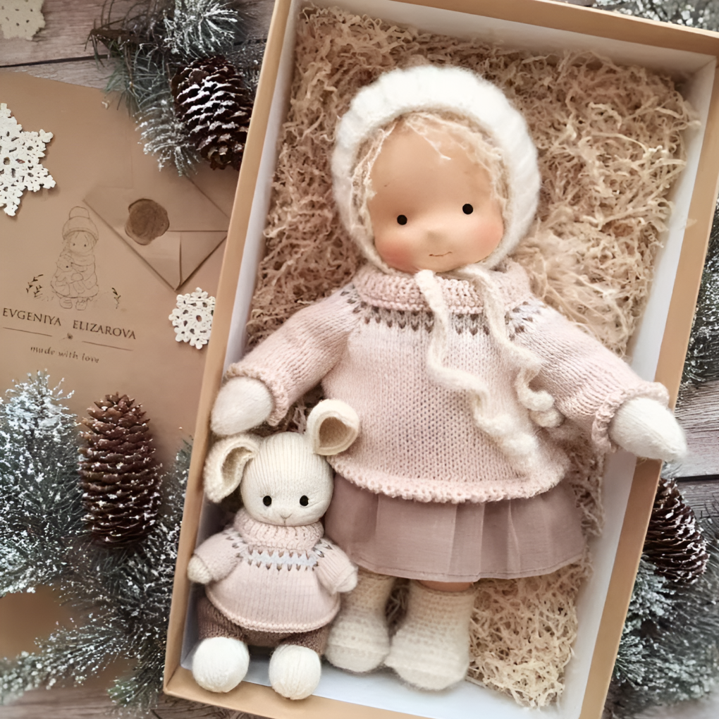 Glevato | Children's Waldorf Cloth Doll with Simple Face
