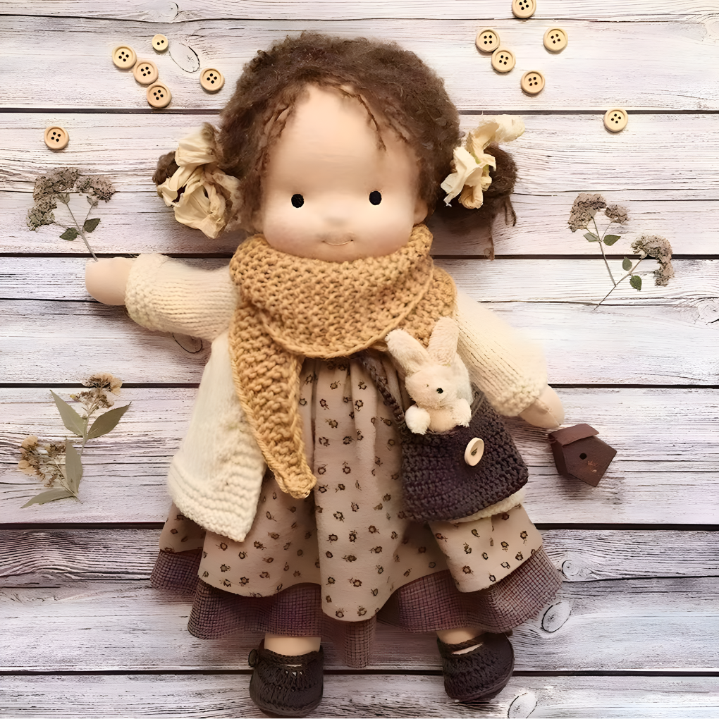 Glevato | Children's Waldorf Cloth Doll with Simple Face