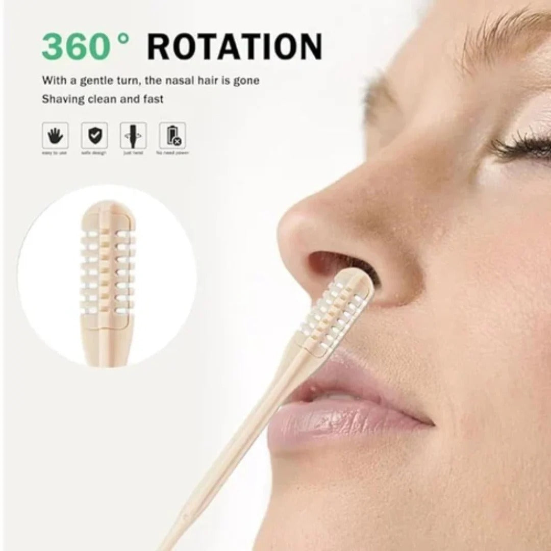 Glevato | Compact Nose Hair Trimmer with 360° Rotating Head – Precise Grooming for Men and Women