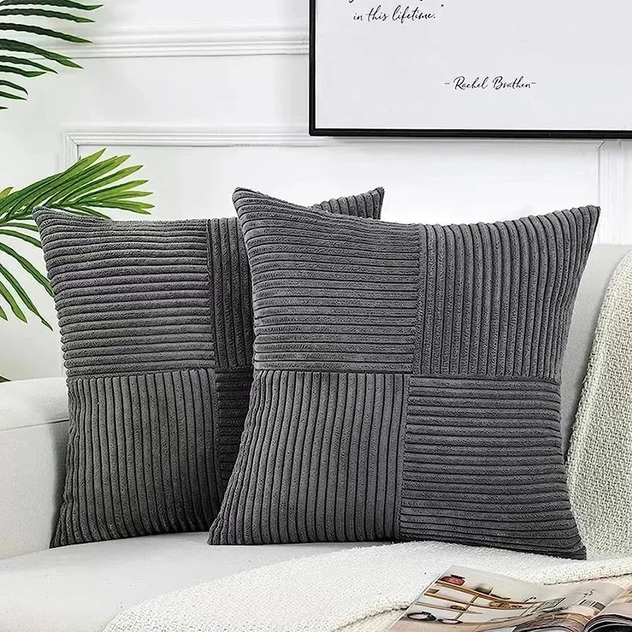 Glevato | Corduroy Patchwork Pillow Covers Decorative Square Cushion Cases