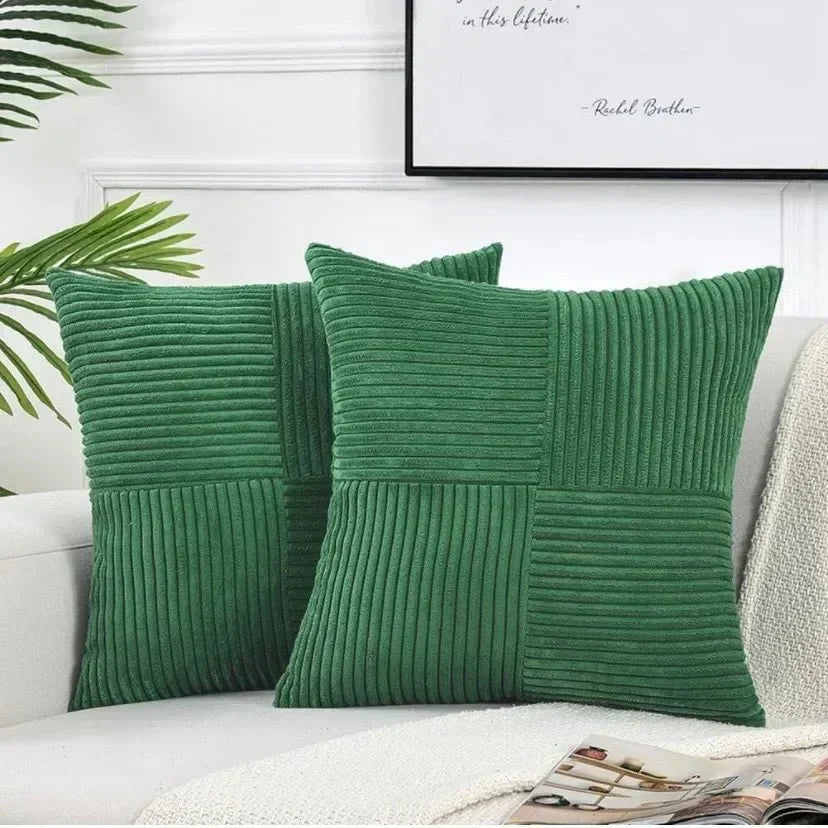 Glevato | Corduroy Patchwork Pillow Covers Decorative Square Cushion Cases