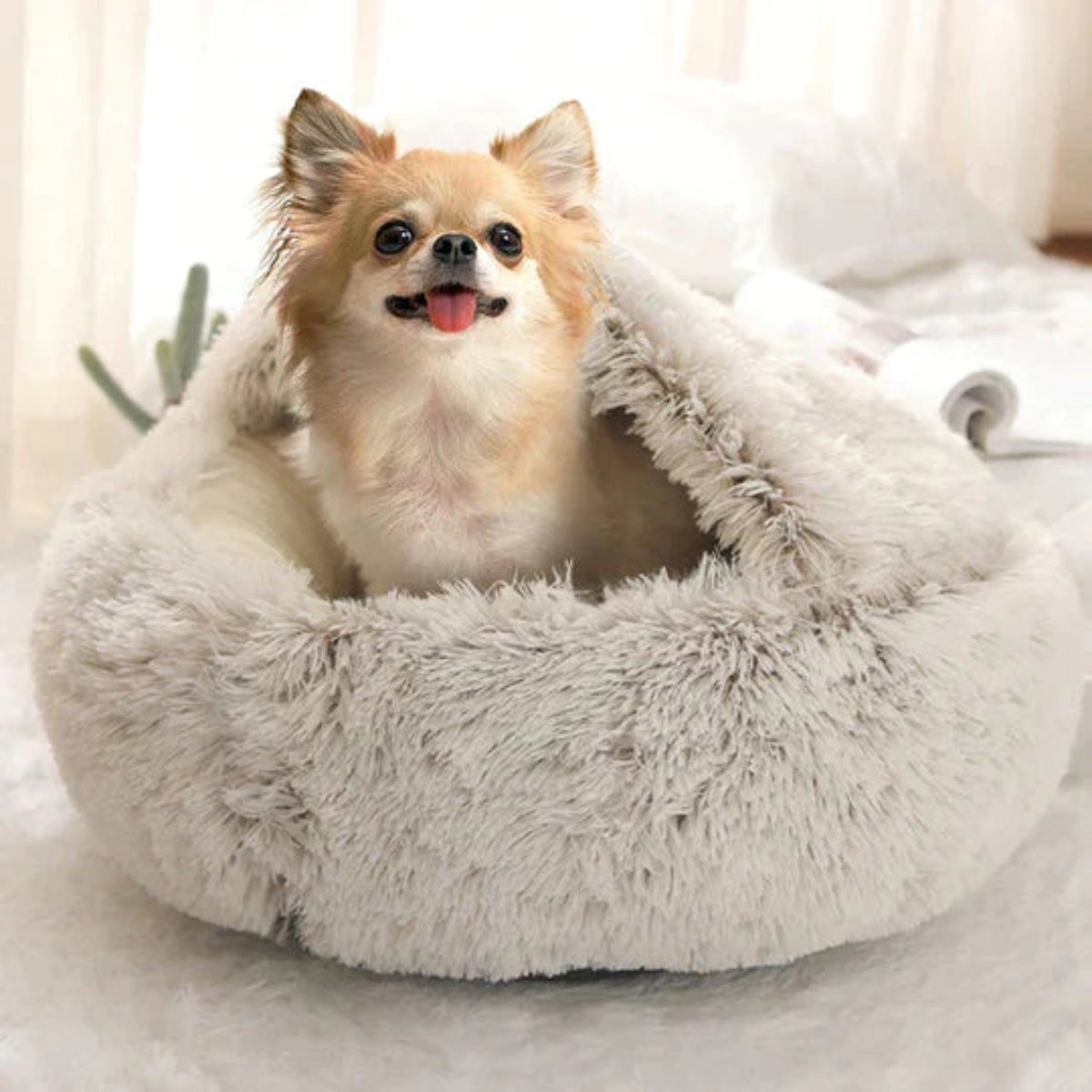 Glevato | Cozy Cave Pet Bed | Calming & Comfortable Dog Bed for Deep Relaxation