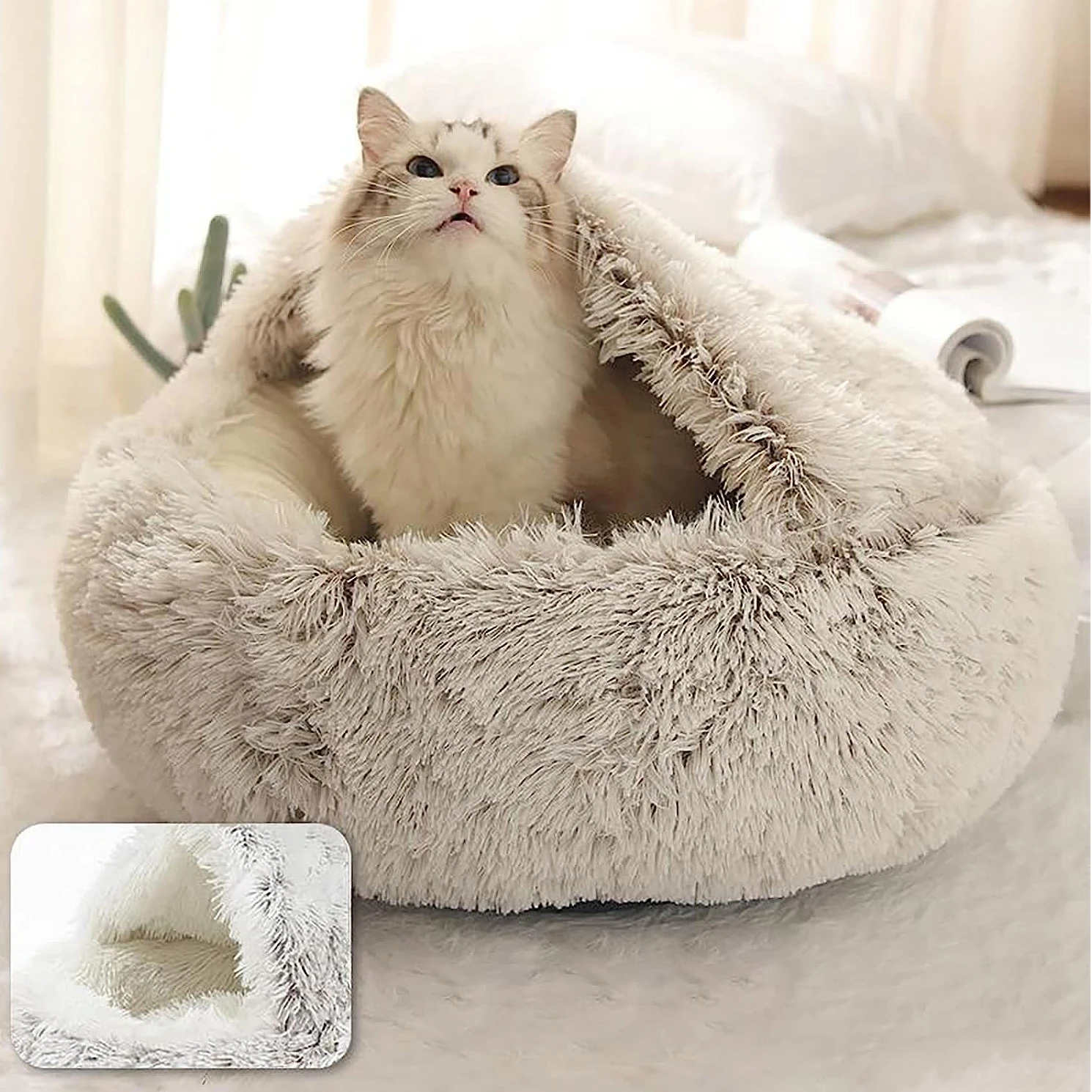 Glevato | Cozy Cave Pet Bed | Calming & Comfortable Dog Bed for Deep Relaxation