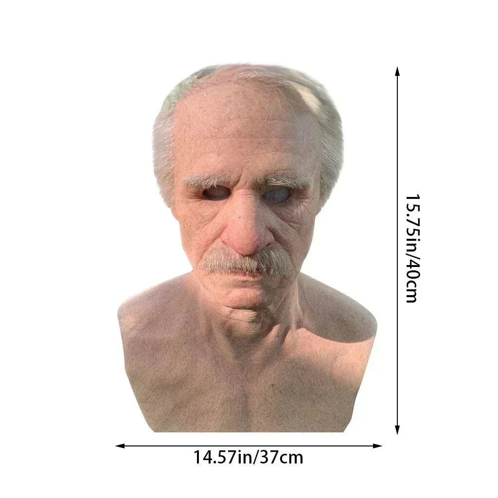 Glevato | Creepy Old Man Mask – Realistic Latex Halloween Mask for Adults
