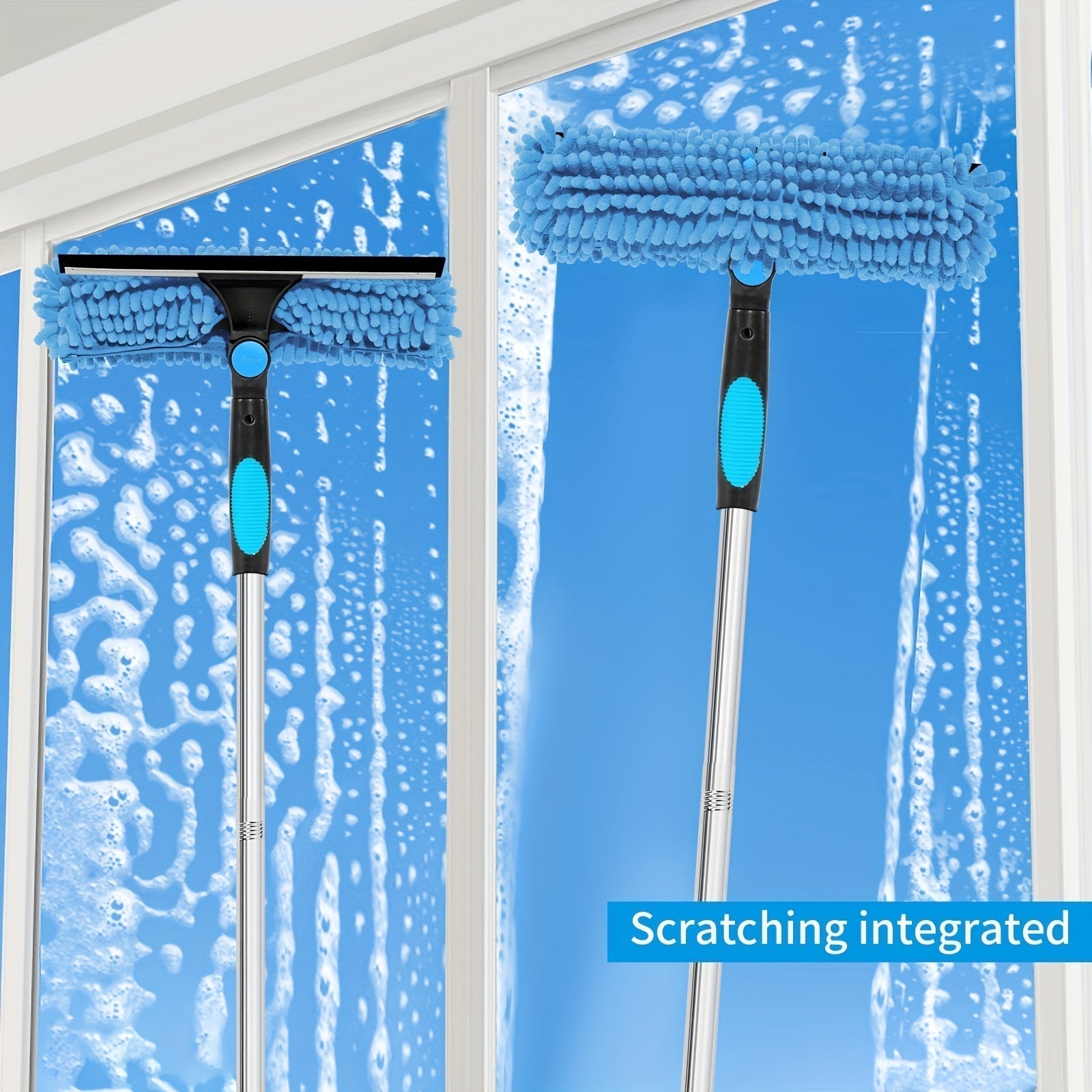 Glevato | Crystal Clear Window Cleaner – Professional 2-in-1 Telescopic Window and Glass Cleaning System