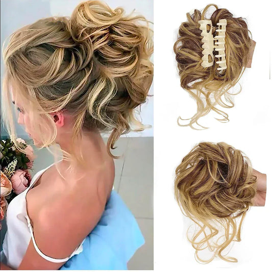 Glevato | Curly Hair Bun – Clip-in Hair Piece with Volume and Natural Look