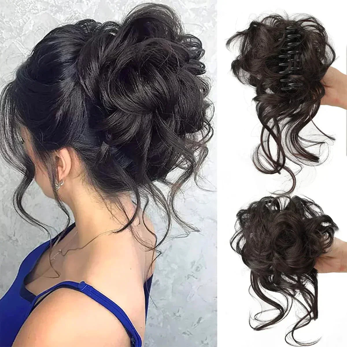 Glevato | Curly Hair Bun – Clip-in Hair Piece with Volume and Natural Look