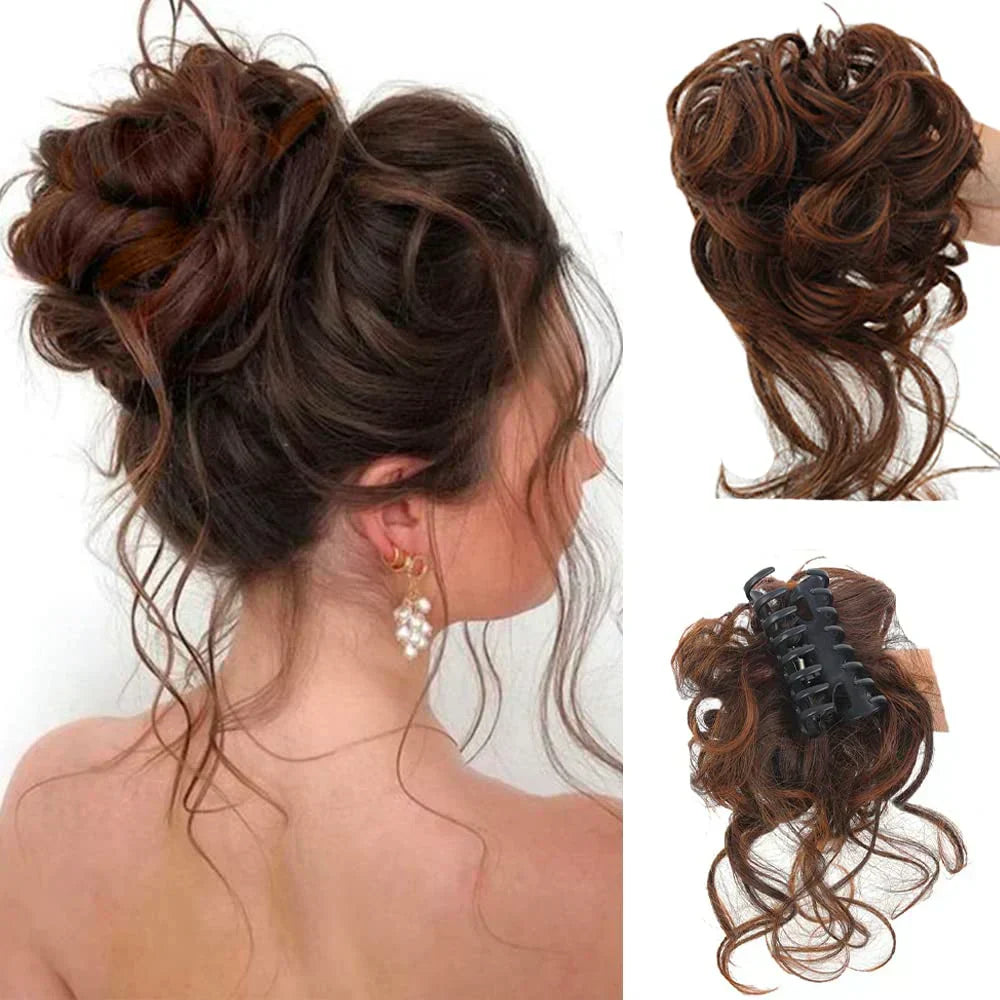 Glevato | Curly Hair Bun – Clip-in Hair Piece with Volume and Natural Look