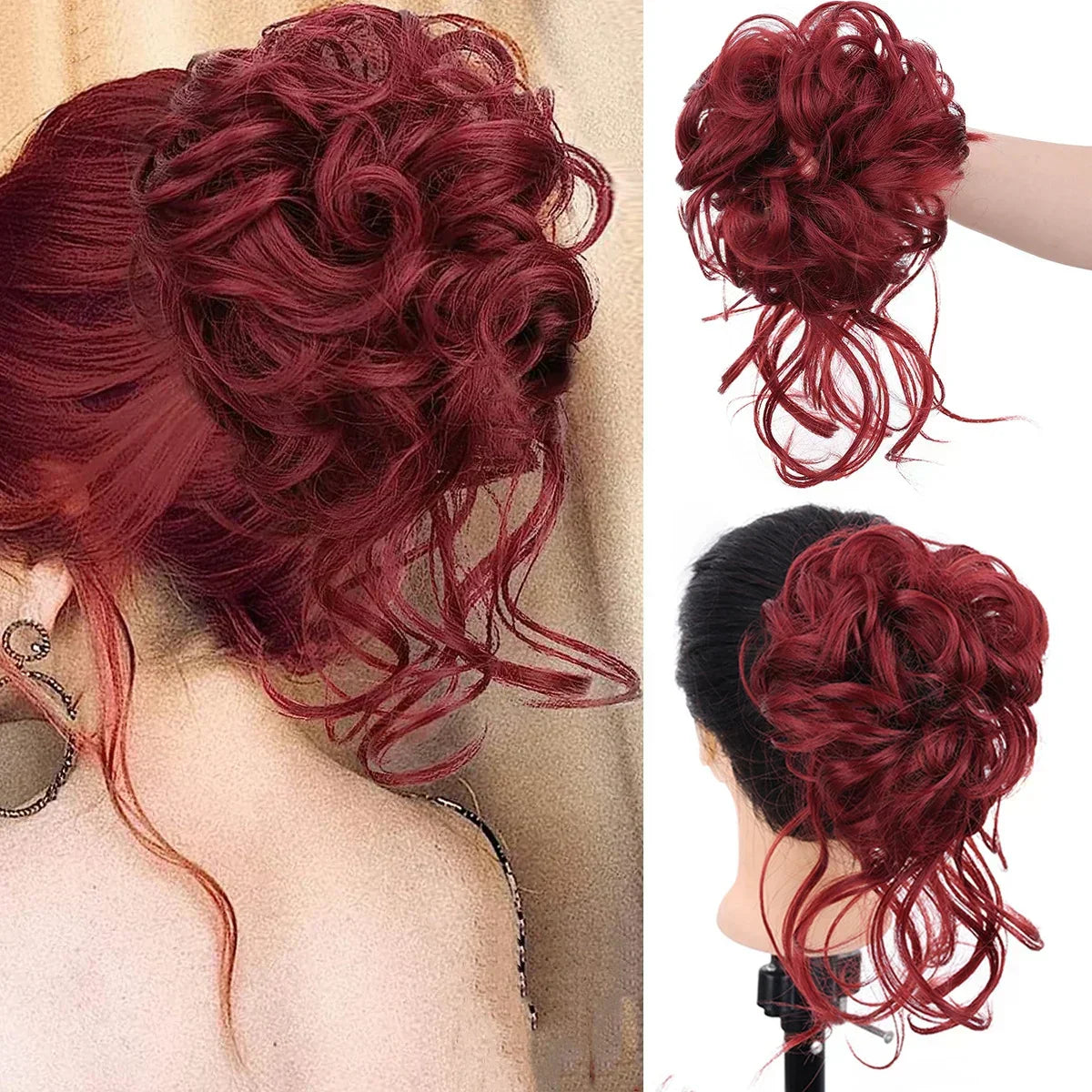 Glevato | Curly Hair Bun – Clip-in Hair Piece with Volume and Natural Look
