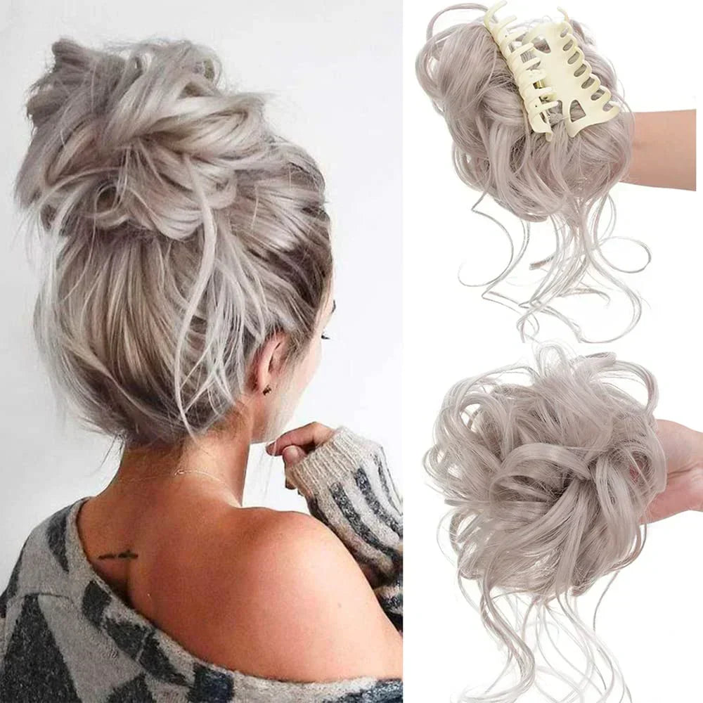 Glevato | Curly Hair Bun – Clip-in Hair Piece with Volume and Natural Look