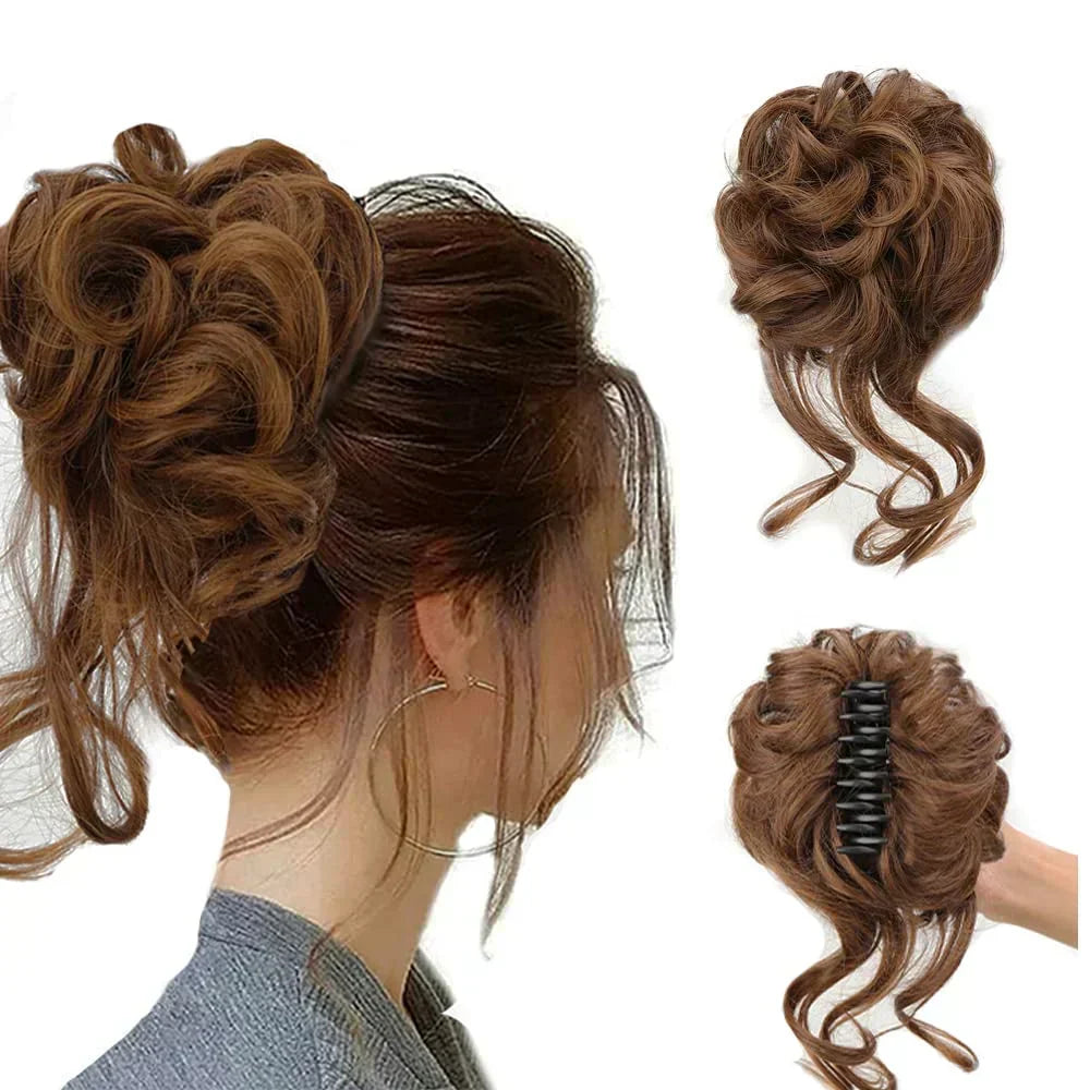 Glevato | Curly Hair Bun – Clip-in Hair Piece with Volume and Natural Look