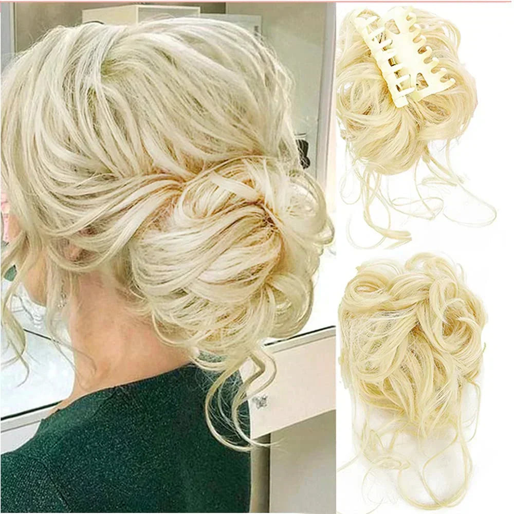 Glevato | Curly Hair Bun – Clip-in Hair Piece with Volume and Natural Look