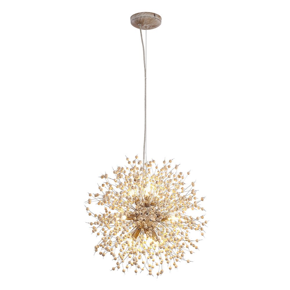 Glevato | Dandelion Pendant Light with Wooden Beads | Firework Starburst Design