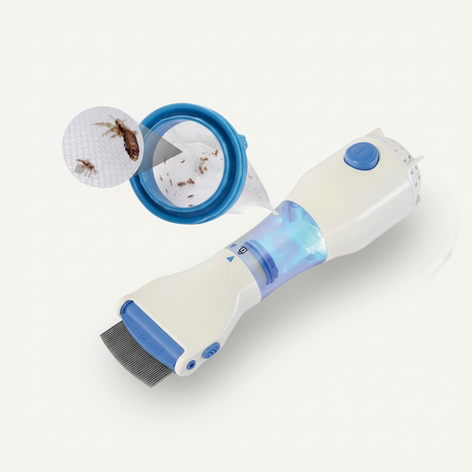 Glevato | Electric Lice Remover | Vacuum Suction Technology | Stainless Steel Comb System | Chemical-Free Nits Extraction | Integrated LED Control Light | Includes Hygiene Filter