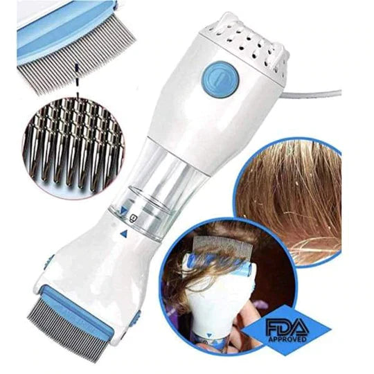 Glevato | Electric Lice Remover | Vacuum Suction Technology | Stainless Steel Comb System | Chemical-Free Nits Extraction | Integrated LED Control Light | Includes Hygiene Filter