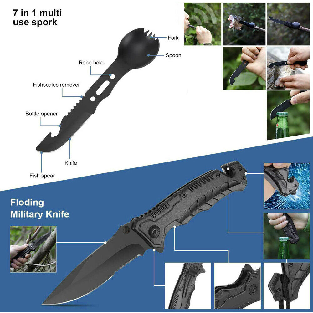 Glevato | Emergency Survival Kit Equipment | Hiking, Camping, SOS Tools