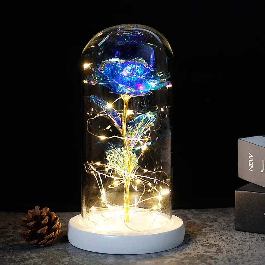 Glevato – Eternal Rose in Glass Dome with Atmospheric LED Lighting