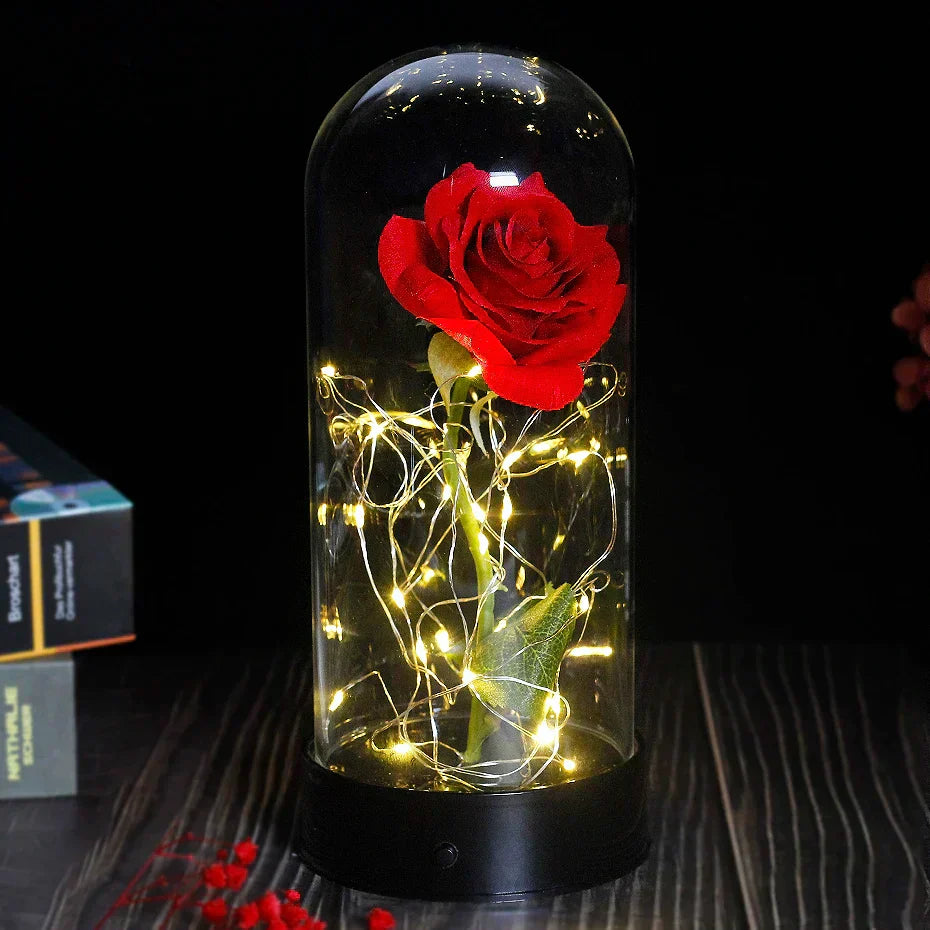 Glevato – Eternal Rose in Glass Dome with Atmospheric LED Lighting