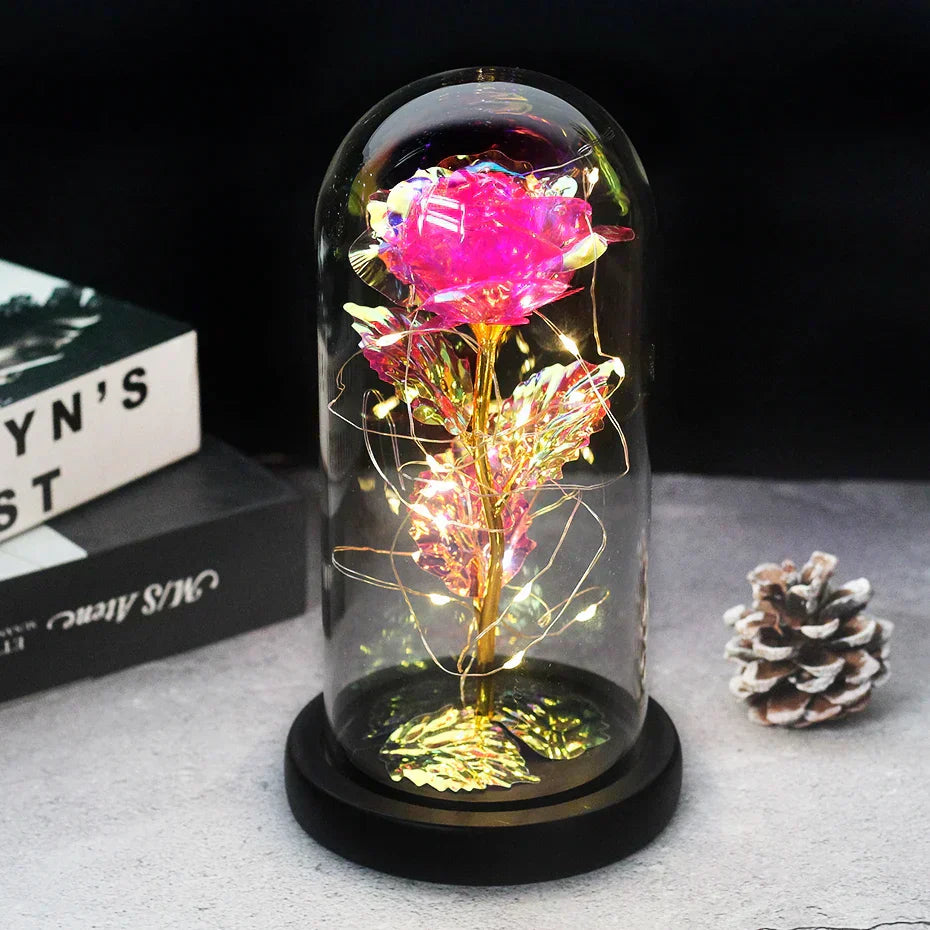 Glevato – Eternal Rose in Glass Dome with Atmospheric LED Lighting