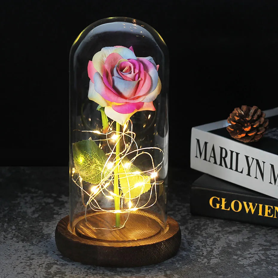 Glevato – Eternal Rose in Glass Dome with Atmospheric LED Lighting