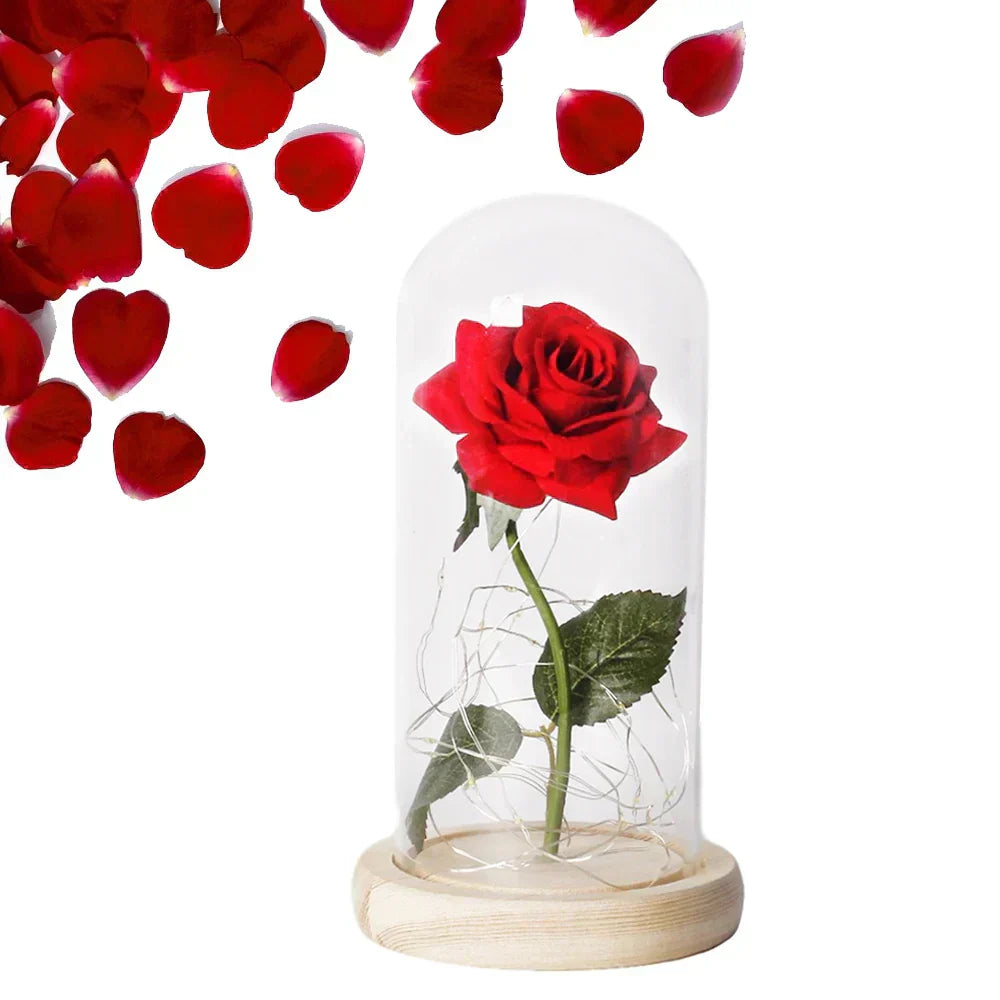 Glevato – Eternal Rose in Glass Dome with Atmospheric LED Lighting
