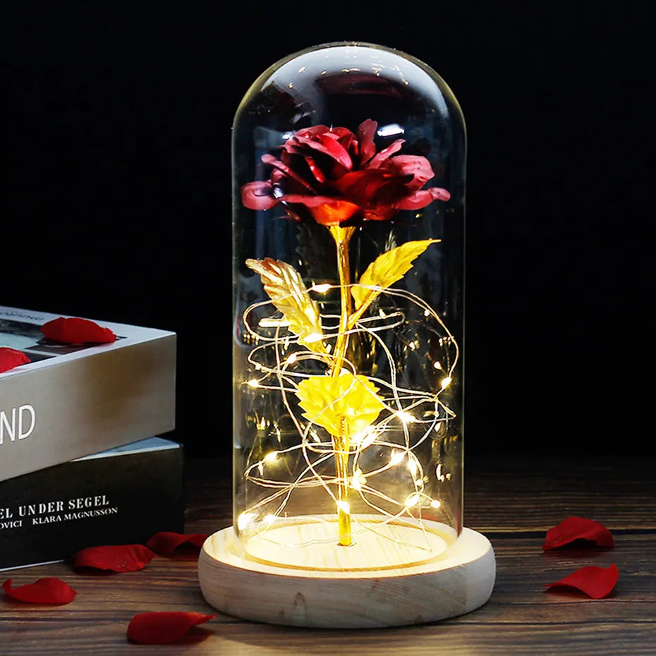 Glevato – Eternal Rose in Glass Dome with Atmospheric LED Lighting