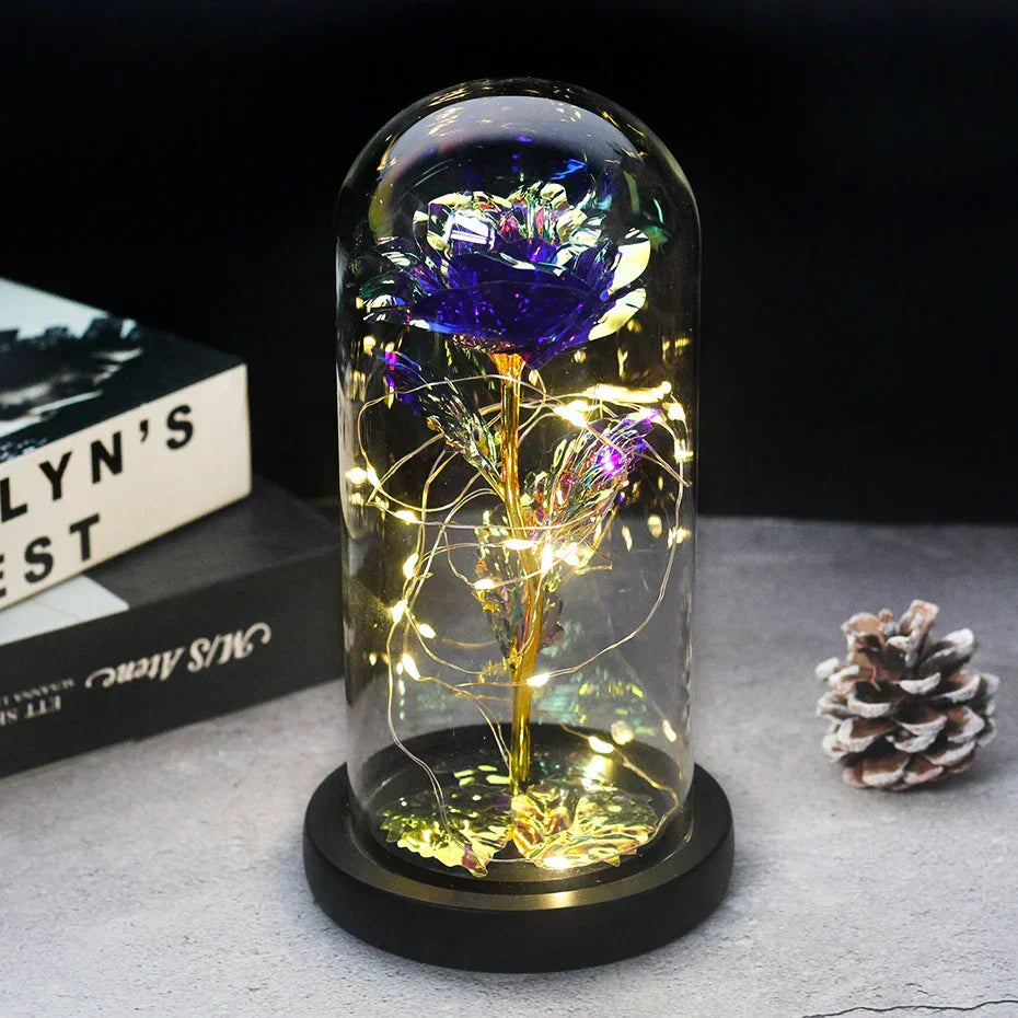 Glevato – Eternal Rose in Glass Dome with Atmospheric LED Lighting